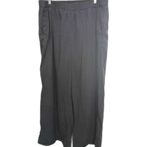 Eileen Fisher Women's Gray Pants XL Wide Leg Organic Cotton Lightweight Casual